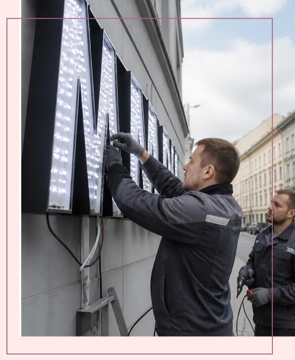 Изготовление и монтаж светодиодных LED вывесок в Ртищеве