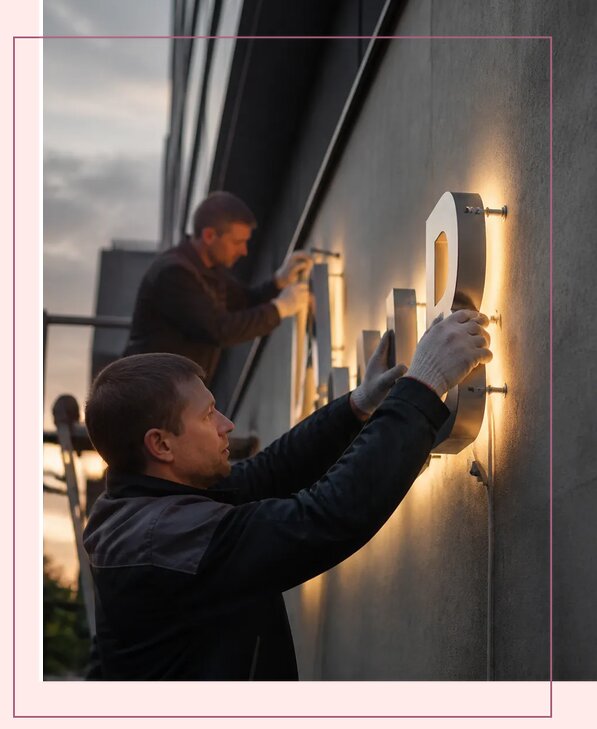 Изготовление и монтаж вывесок с контражуром в Ртищеве