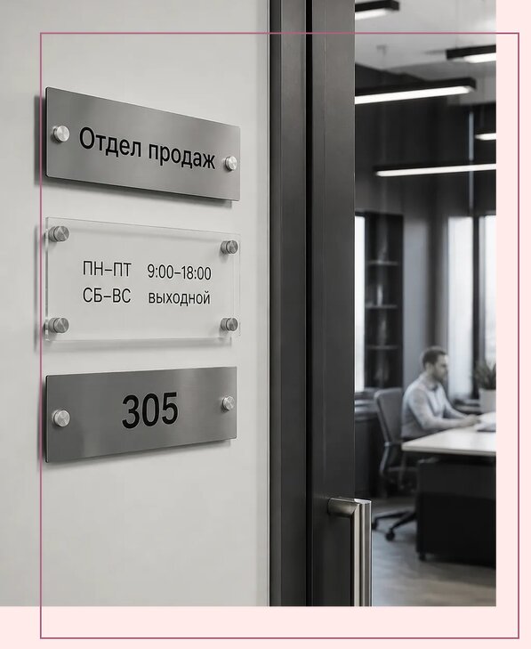 Офисные таблички на дверь в Ртищеве по цене от 5005 р. | Аванза-Ртщ