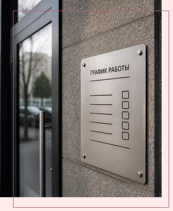 Табличка часы работы в Ртищеве по цене от 2962 р. | Аванза-Ртщ